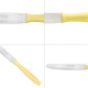 Cuchillo Mesa Etna Hoja Sierra Acero Inoxidable 10 cm. Amarillo (Blister 6 piezas)