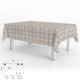 Mantel Hule Rectangular Estampado Madera Impermeable Antimanchas PVC 140x250 cm.  Recortable Uso Interior y Exterior