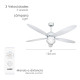 Ventilador Techo Ø 124 cm. 70 Watt. Con Luz y Mando A Distancia 5 Aspas y 3 Velocidades. Con temporizador