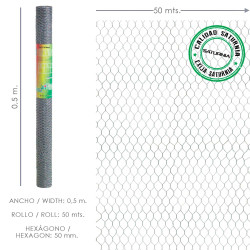 Enrejado Triple Torsion 50/  50 cm. Rollo 50 Metros Uso Domestico