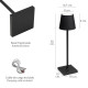 Lampara LED De Mesa Con Luz Regulable y Bateria Recargable Color Negro, Lampara Mesa Jardin, Lampara Decoración