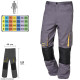 Pantalones Largos DeTrabajo, Multibolsillos, Resistentes, Rodilla Reforzada, Gris/Amarillo Talla 46/48 L