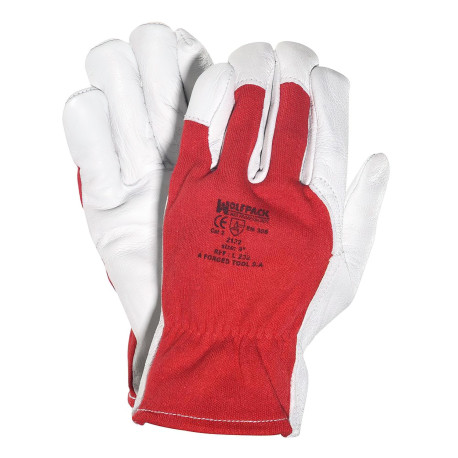 Guantes Piel / Lona Con Colgador 9" (Par)