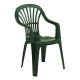 Silla Resina Monoblock Respaldo Alto Verde Zena