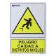 Cartel Peligro Caidas a Distintos Niveles 30x21