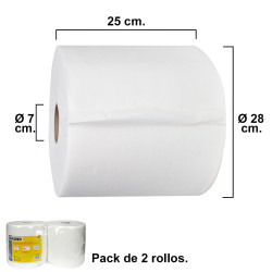 Rollo Papel Secamanos Industrial  850 Servicios Por Rollo (2 Rollos)